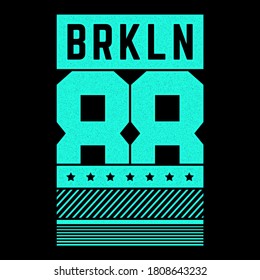 Vector retro illustration on the theme of Brooklyn. Urban. Modern. Stylized vintage grunge typography, poster, print.