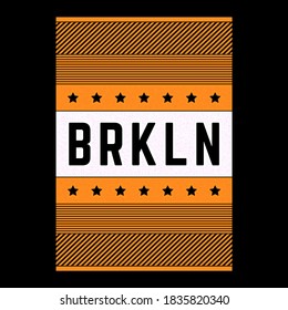 Ilustración vectorial sobre el tema de Brooklyn. Urbano. Moderno. Tipografía de color blanco inmaculado, gráficos de camisetas, afiche, impresión.