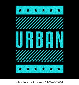 Vector retro illustration. Urban style. Stylized vintage turquoise grunge typography, banner, flyer, postcard, t-shirt graphics, poster, print.