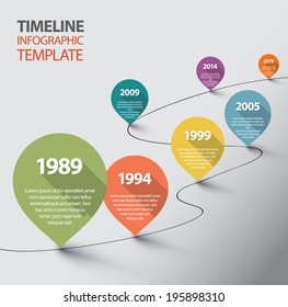 Vector retro Infographic Timeline Template with pointers