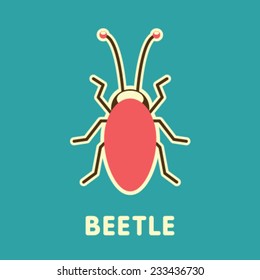 Vector Retro Jewel Bug Illustration 