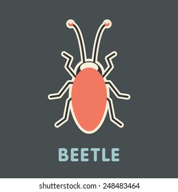 Vector Retro Jewel Bug Illustration 