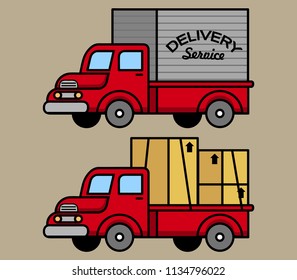Vector retro label  of delivery service truck
