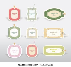 Vector retro labels illustration set
