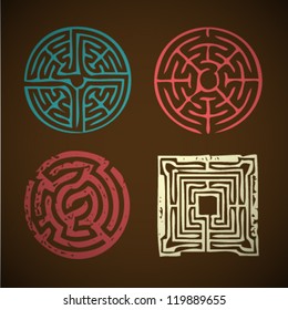  Vector Retro Labyrinth