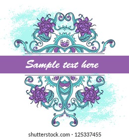 Vector Retro Lace Background. Floral Card
