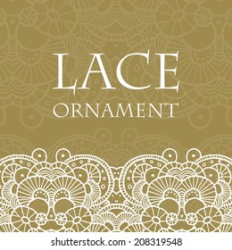 Vector retro lace ornament on color background. Eps10
