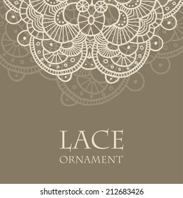 Vector retro lace ornament on color background. Eps10
