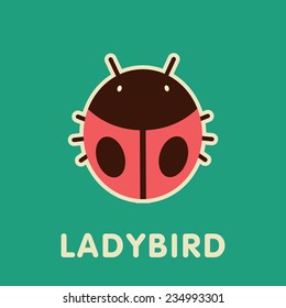 Vector Retro Ladybird Illustration 