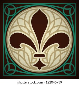 Vector Retro Lily Ornament Design