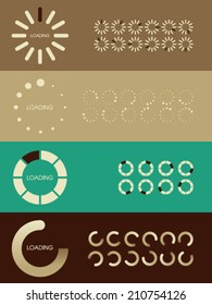 Vector Retro Loader Progress Bars Set 