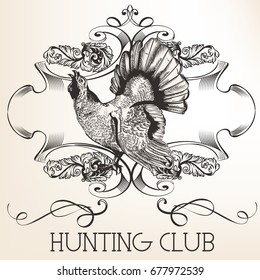 Vector retro logotype design for hunter club, badges etc