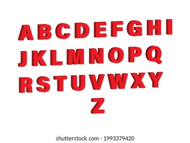 Vector retro looking 3d alphabet