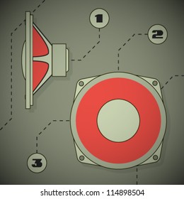 Vector Retro Loudspeakers Design