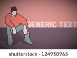 Vector Retro Man Sitting Scene