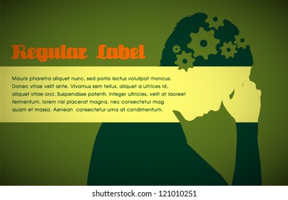 Vector Retro Man Thinking Design