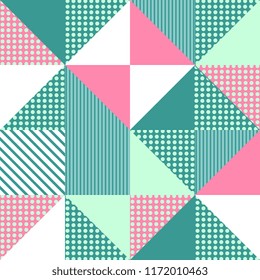 Vector retro memphis geometric abstract trendy seamless pattern. Popular background patterns for fashion hipster multicolor with creative shape illustration print and wrapping.