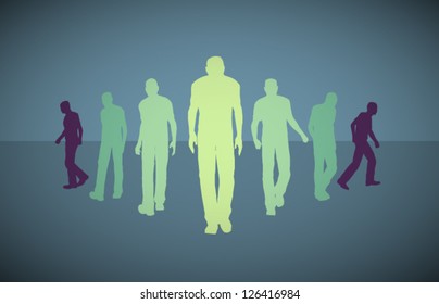 Vector Retro Men Silhouette