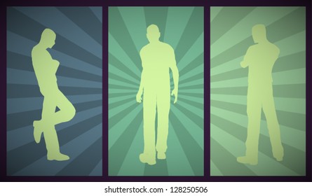 Vector Retro Men Silhouette