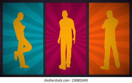 Vector Retro Men Silhouette