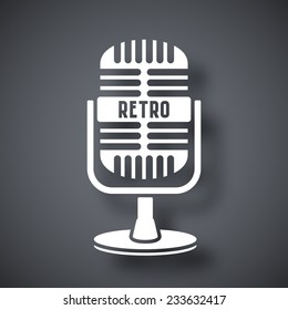 Vector retro microphone icon