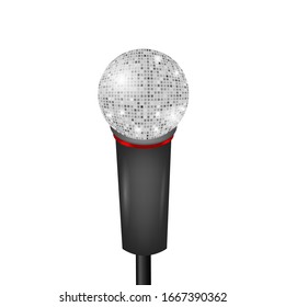 Vector Retro Microphone Icon Isolated on White Background.