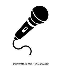 Vector Retro Microphone Icon Isolated on White Background.