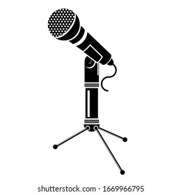Vector Retro Microphone Icon Isolated on White Background.