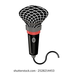 Vector Retro Microphone Icon Isolated on White Background.