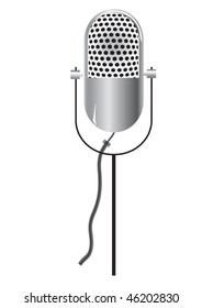 vector retro microphone icon isolated on white