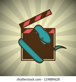 Vector Retro Movie Cut With Snake