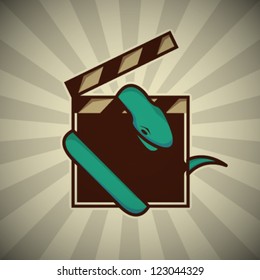 Vector Retro Movie Cut With Snake