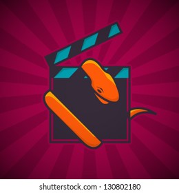 Vector Retro Movie Cut With Snake