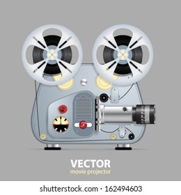 Vector Retro movie projector illustration