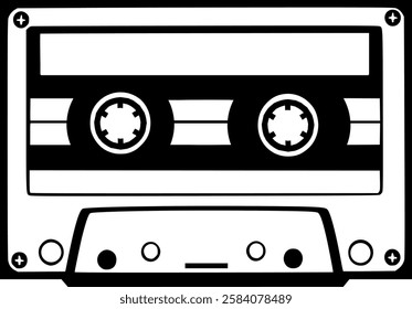 Vector retro music cassette - Design element isolated - Minimalistic