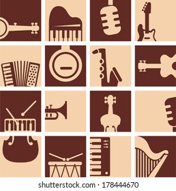 vector retro music design - Separate layers for easy editing