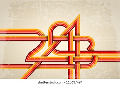 Vektor-Retro-Karte für das neue Jahr - 2013 aus Streifen