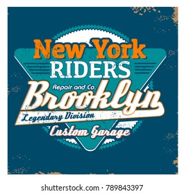 vector retro new york racing icon 