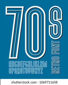 Vector retro old condensed script from a to z, can be used in retro poster design.