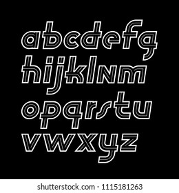 Vector retro old italic lower case alphabet letters, for use as poster design elements