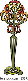 vector retro ornament. Vegetative element of design