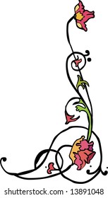 vector retro ornament. Vegetative element of design. Flower ornament