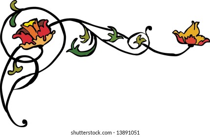 vector retro ornament. Vegetative element of design. Flower ornament