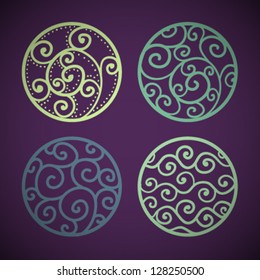 Vector Retro Ornamental Circles