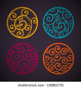 Vector Retro Ornamental Circles