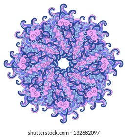 Vector retro ornamental round lace pattern, circle background with many details, looks like crocheting handmade lace, lacy arabesque designs. Orient traditional ornament. Oriental motif