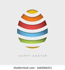 Vector retro Paper easter egg card / poster