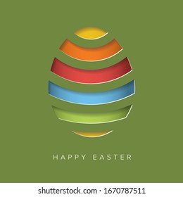 Vector retro Paper easter egg card / poster
