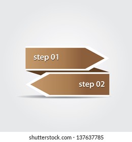 Vector retro Paper Progress background / product choice or versions. vector vintage brown origami ribbon banner.