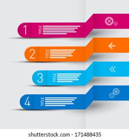 Vector Retro Paper Progress Steps for Tutorial, Infographics